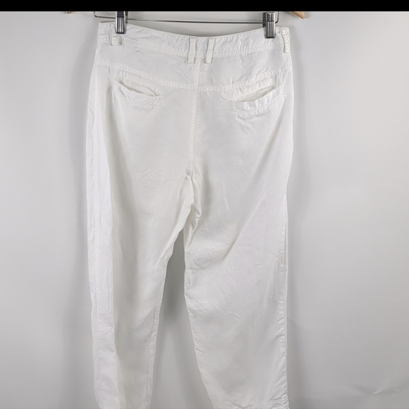 Eric Alexandre White Linen Blend Crop Pants Size 36 - Picture 2 of 5